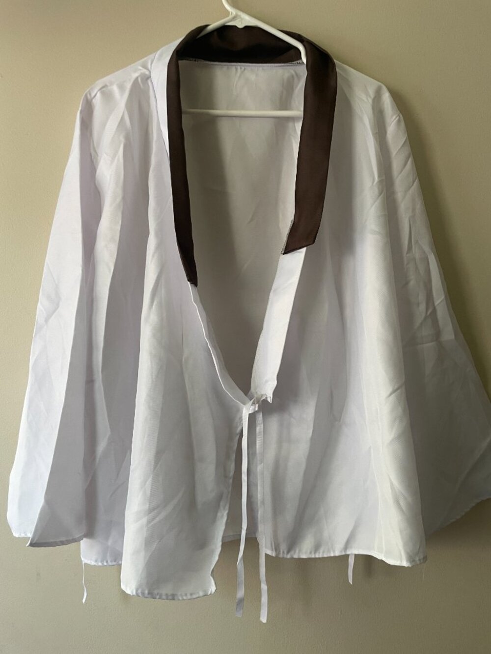 White Karate Martial Arts Uniform Top with Brown Trim